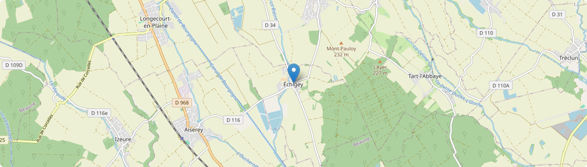 Échigey - Carte