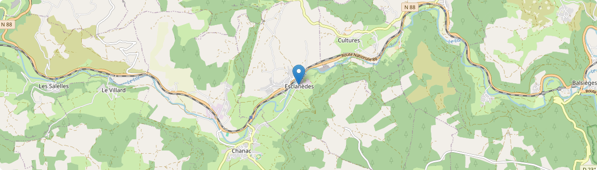 Esclanèdes - Carte