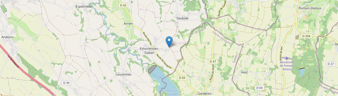 Eslourenties-Daban - Carte