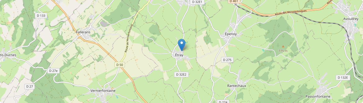 Étray - Carte