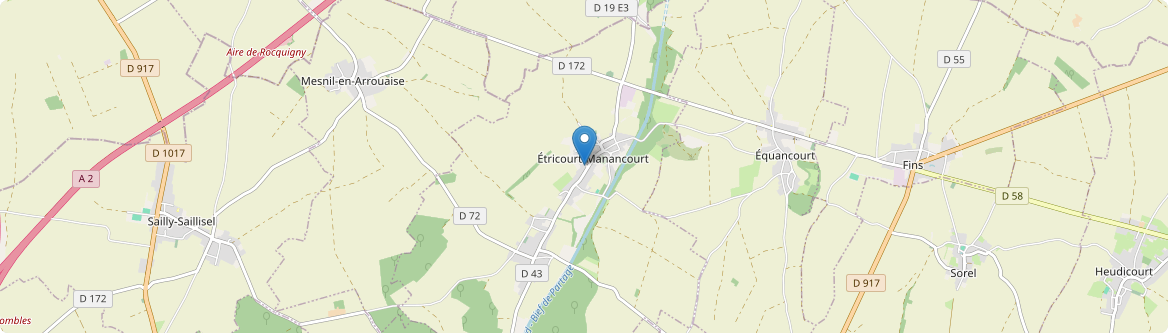 Étricourt-Manancourt - Carte