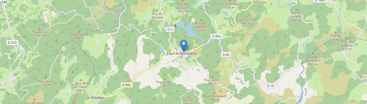 Faux-la-Montagne - Carte