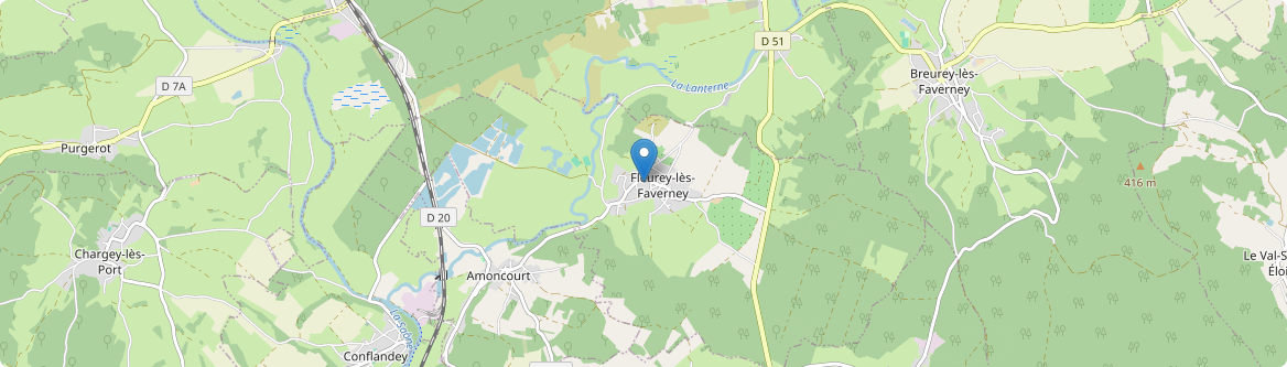 Fleurey-lès-Faverney - Carte