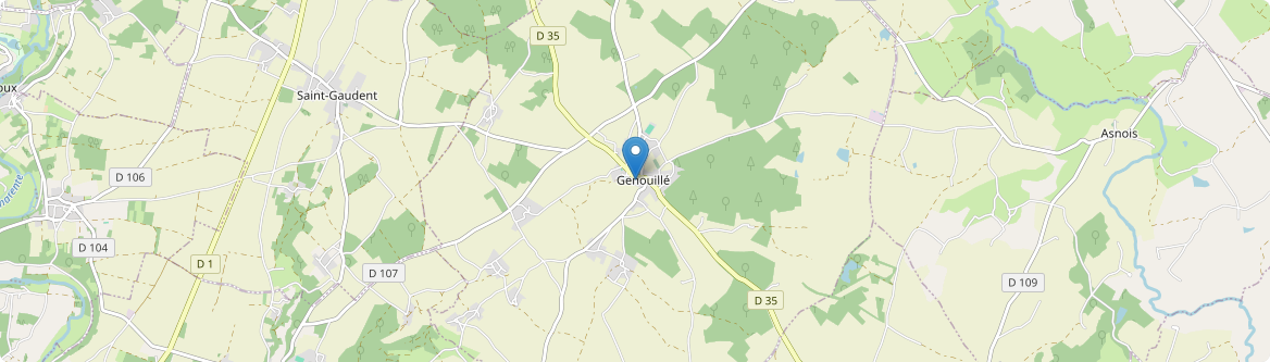 Genouillé - Carte