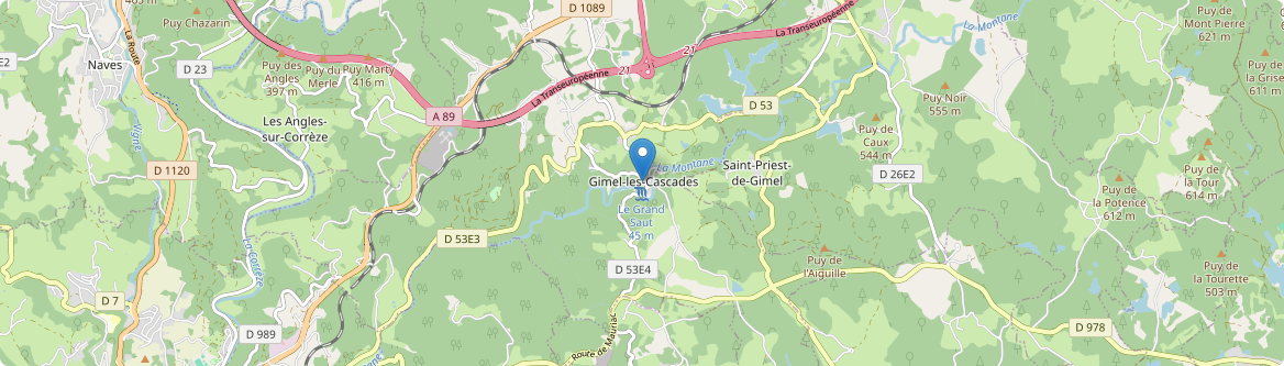 Gimel-les-Cascades - Carte