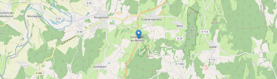 Gondenans-les-Moulins - Carte