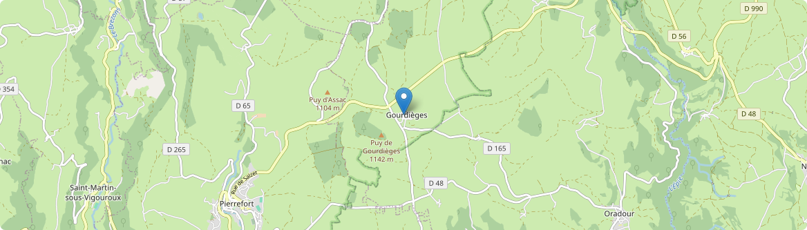 Gourdièges - Carte