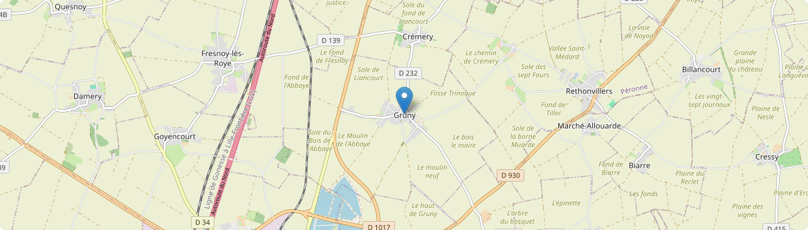 Gruny - Carte