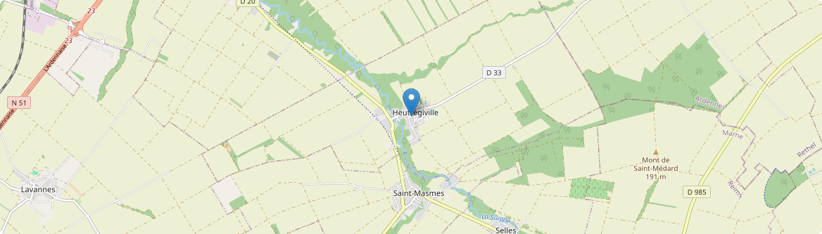 Heutrégiville - Carte