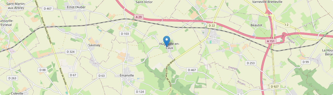 Hugleville-en-Caux - Carte
