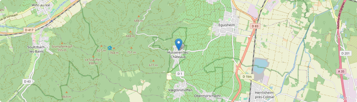 Husseren-les-Châteaux - Carte