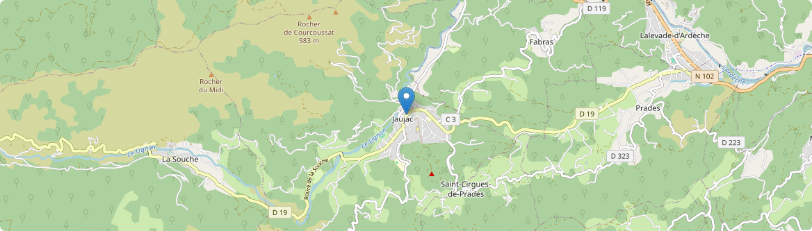 Jaujac - Carte