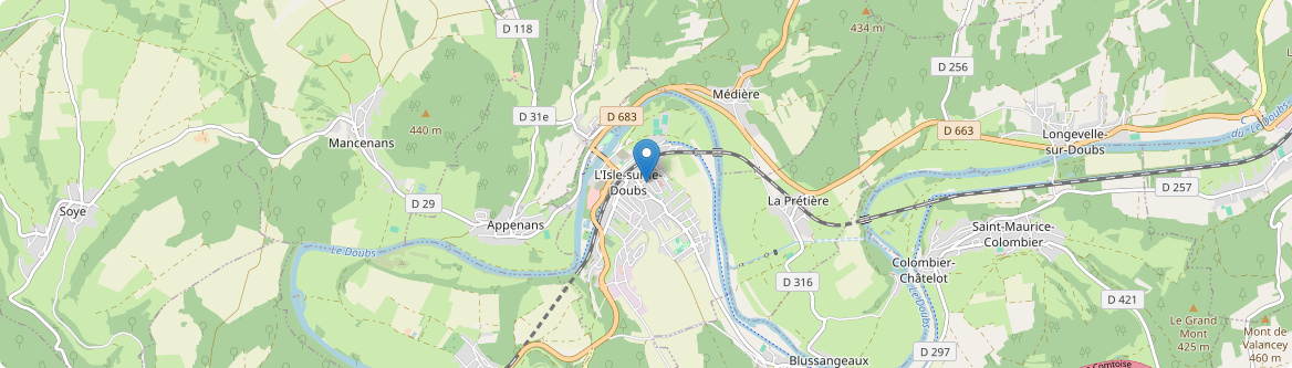 Isle-sur-le-Doubs - Carte