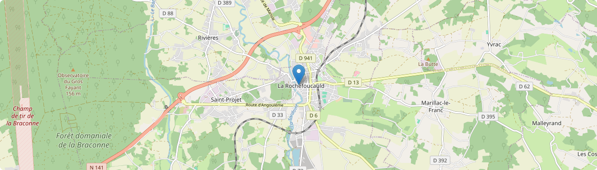 La Rochefoucauld-en-Angoumois - Carte