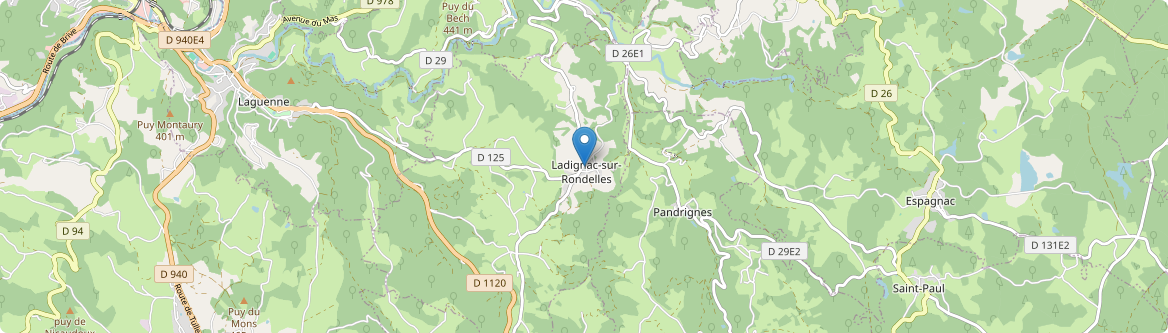 Ladignac-sur-Rondelles - Carte