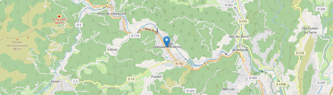 Lalevade-d'Ardèche - Carte