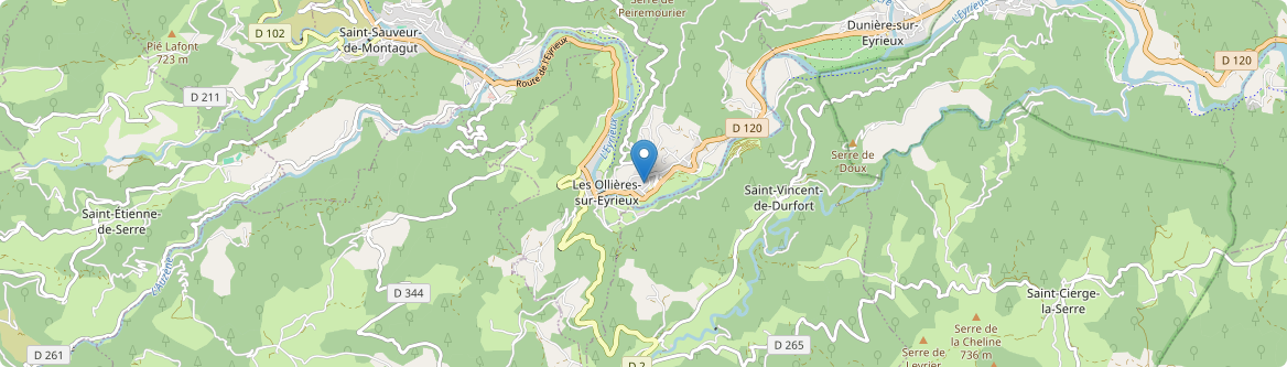 Ollières-sur-Eyrieux - Carte