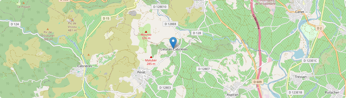 Lieuran-Cabrières - Carte