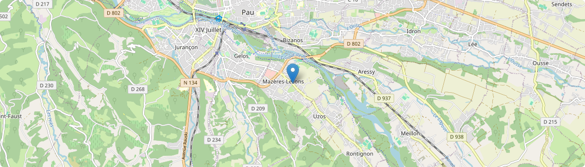 Mazères-Lezons - Carte