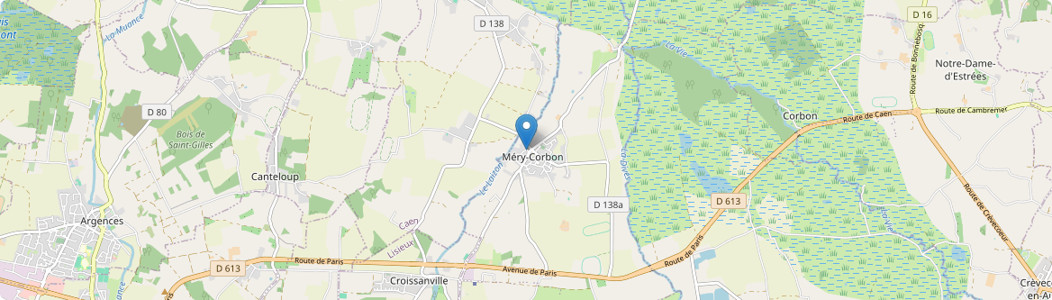 Méry-Bissières-en-Auge - Carte