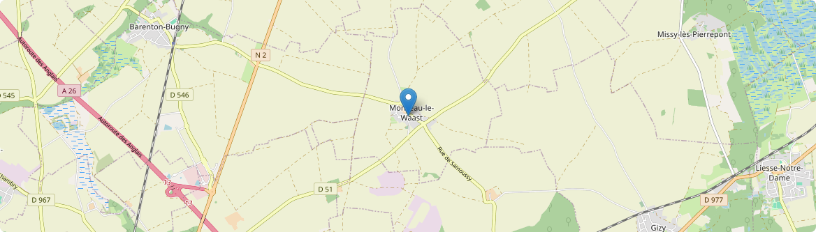 Monceau-le-Waast - Carte