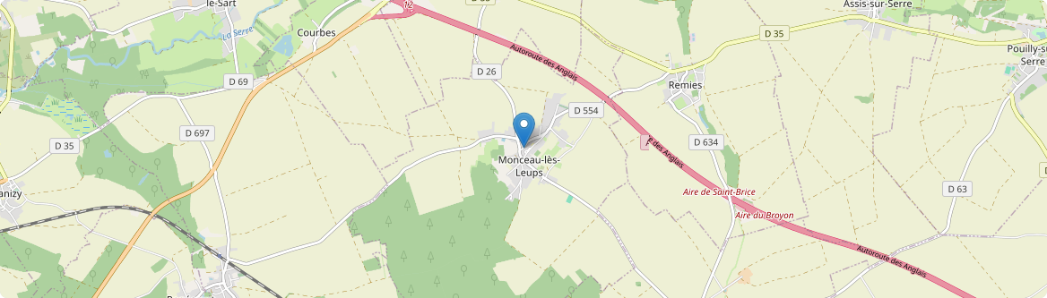 Monceau-lès-Leups - Carte