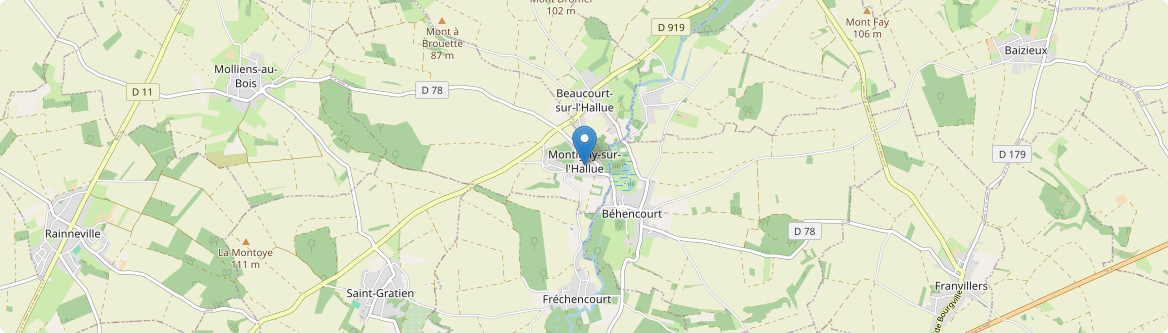Montigny-sur-l'Hallue - Carte