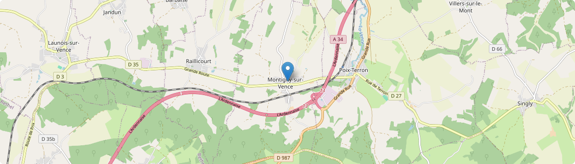 Montigny-sur-Vence - Carte