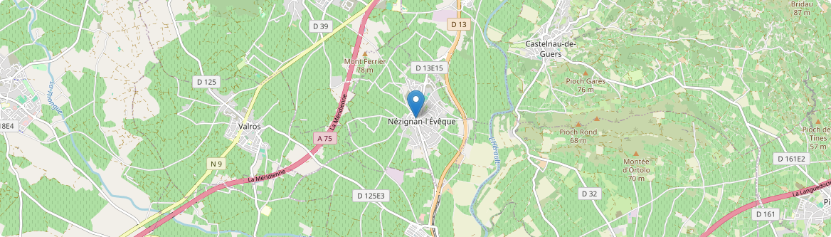 Nézignan-l'Évêque - Carte