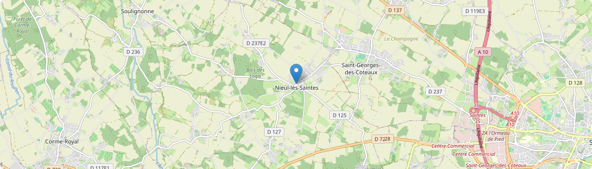 Nieul-lès-Saintes - Carte