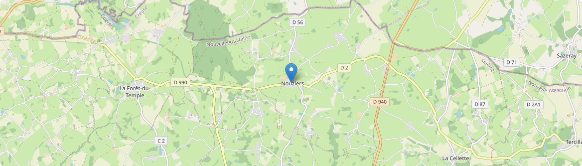 Nouziers - Carte