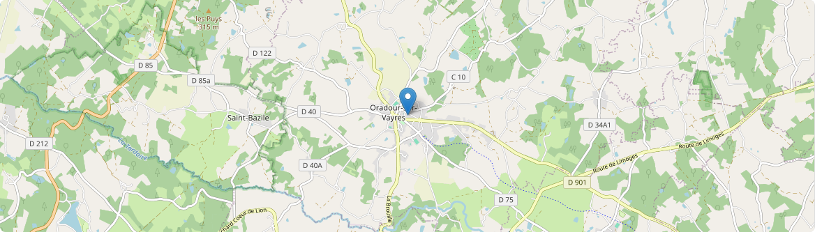 Oradour-sur-Vayres - Carte