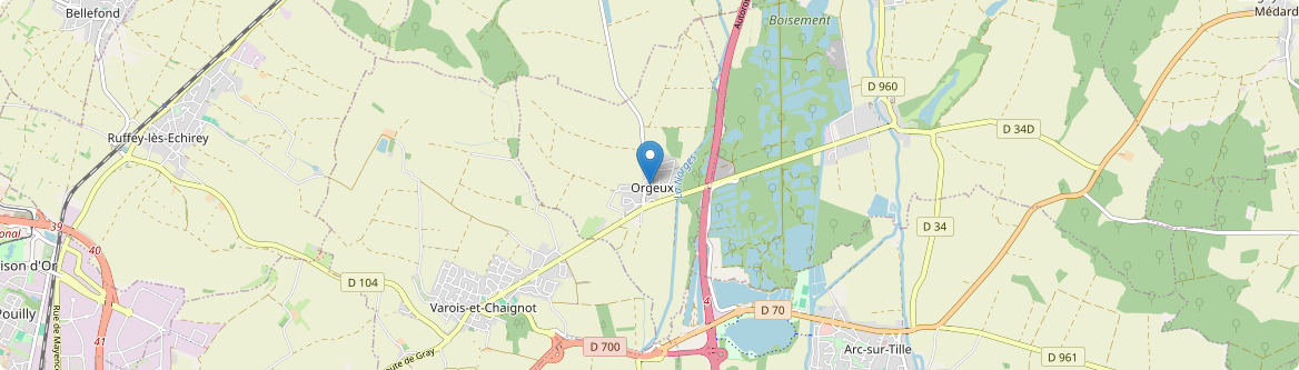 Orgeux - Carte