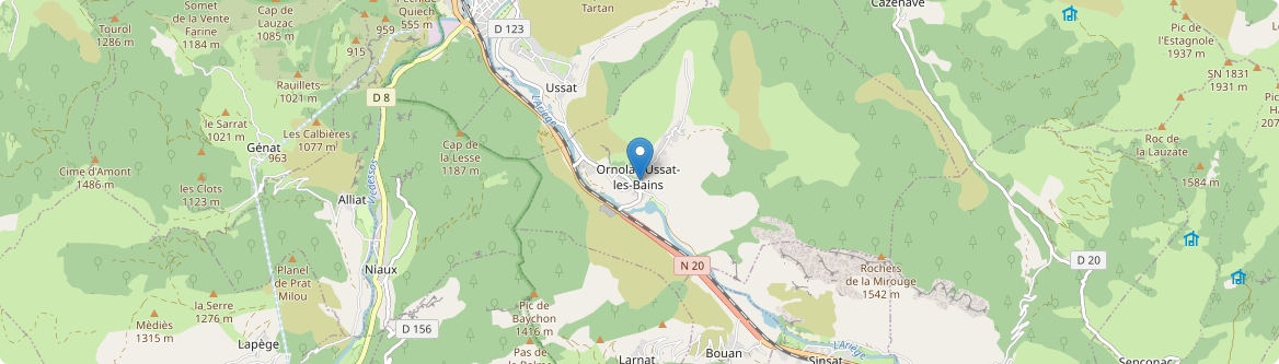 Ornolac-Ussat-les-Bains - Carte
