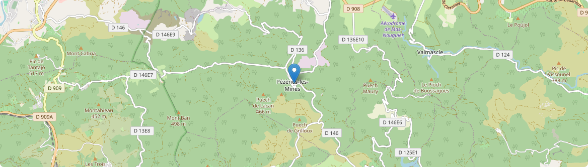 Pézènes-les-Mines - Carte