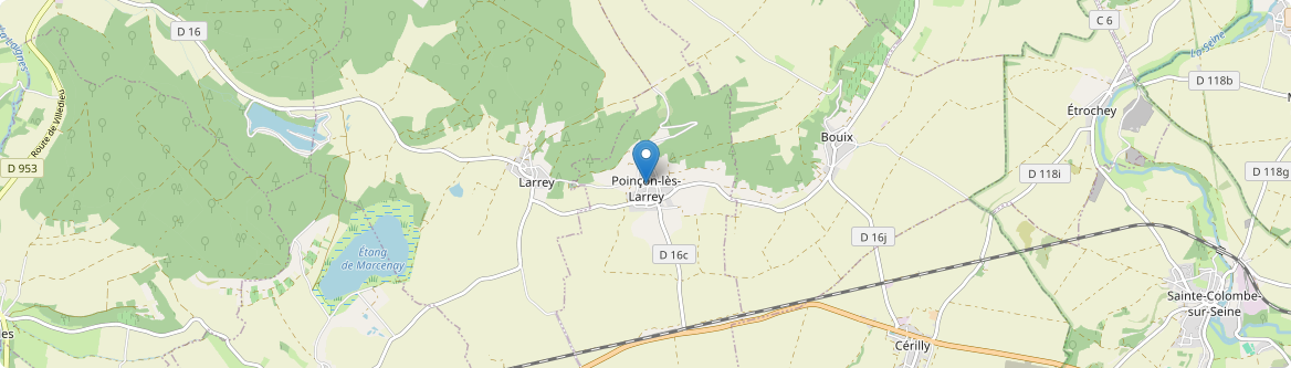 Poinçon-lès-Larrey - Carte