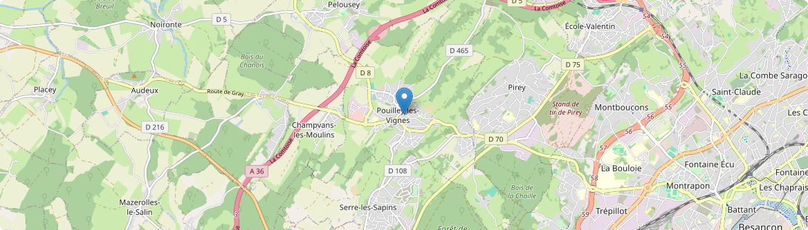 Pouilley-les-Vignes - Carte