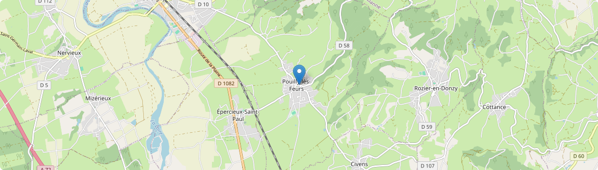 Pouilly-lès-Feurs - Carte