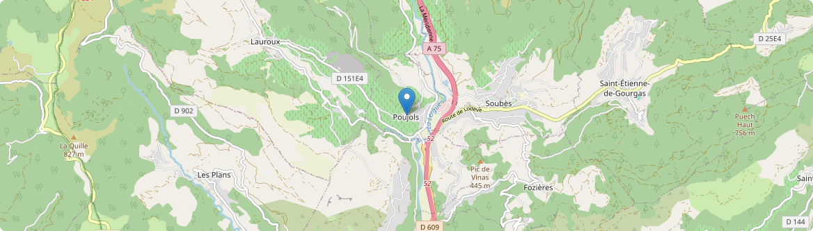 Poujols - Carte