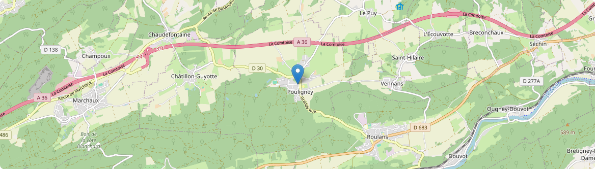Pouligney-Lusans - Carte