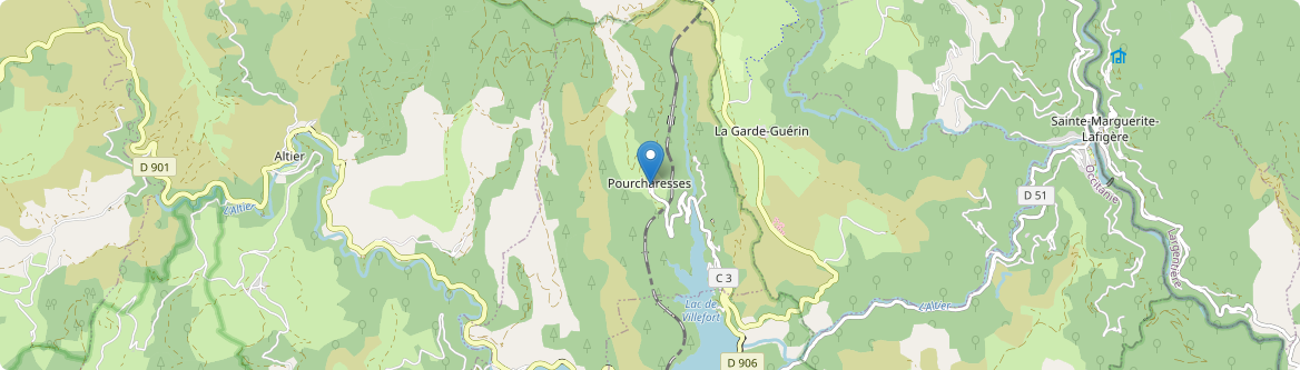 Pourcharesses - Carte