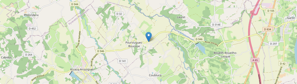 Poursiugues-Boucoue - Carte