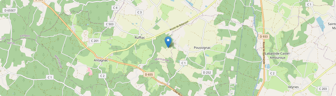Poussignac - Carte