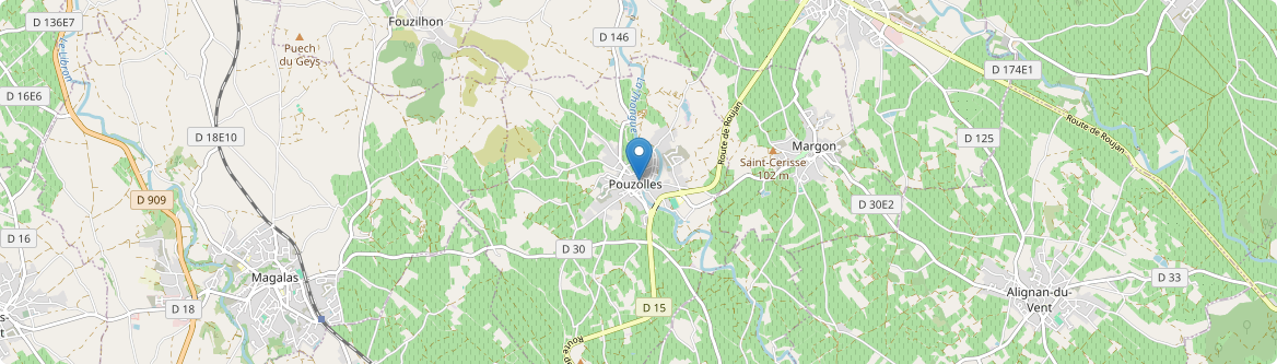 Pouzolles - Carte
