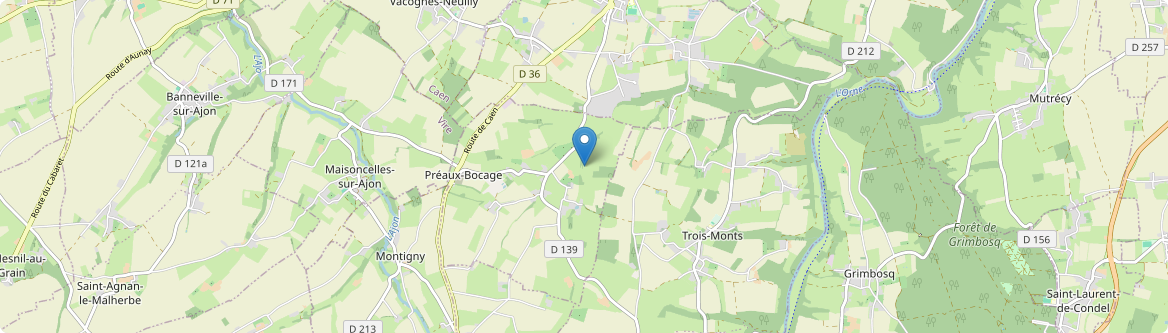 Préaux-Bocage - Carte