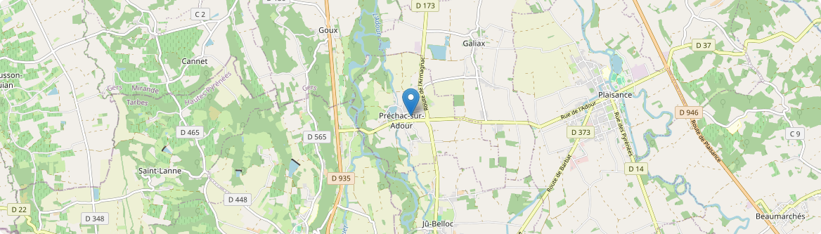 Préchac-sur-Adour - Carte