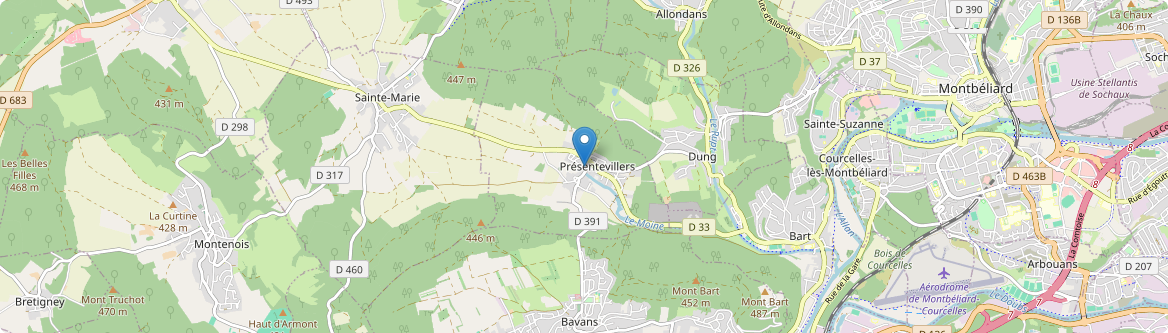 Présentevillers - Carte
