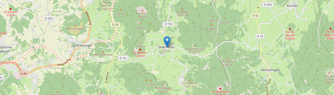 Queyrières - Carte