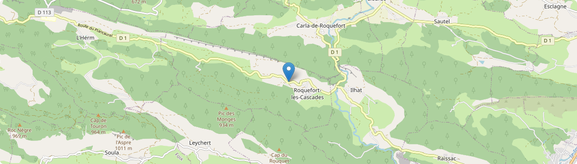 Roquefort-les-Cascades - Carte