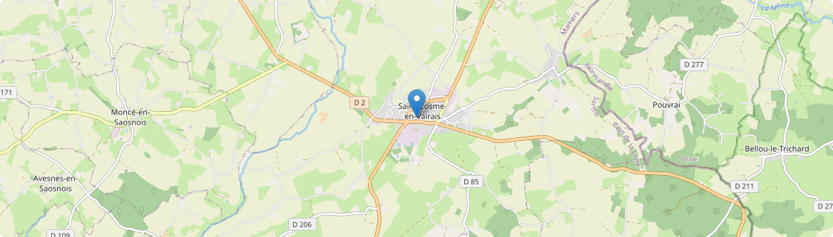 Saint-Cosme-en-Vairais - Carte